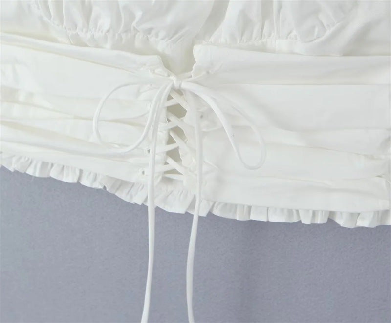 Amelise Vintage Lace Puff Sleeve Top