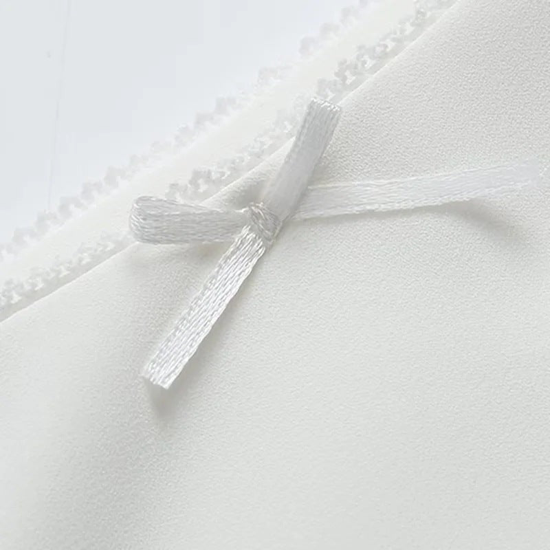 Arlisse Lace Panel Low-Waist Set - White