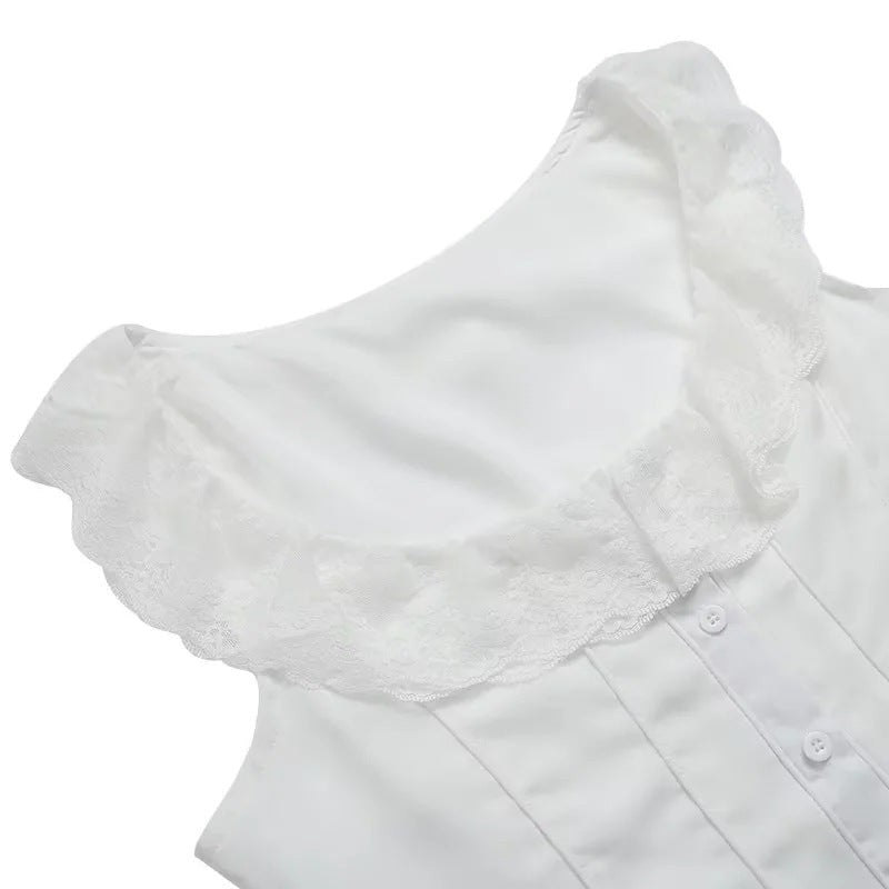 Arlisse Lace Panel Low-Waist Set - White