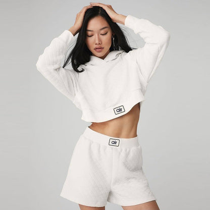 Aureline Plaid Hooded Shorts Set