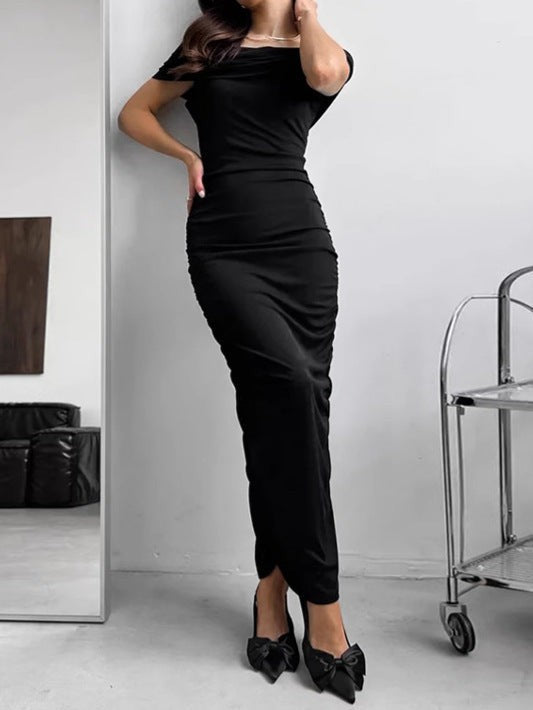 Eloria Off-Shoulder Bodycon Dress - Black
