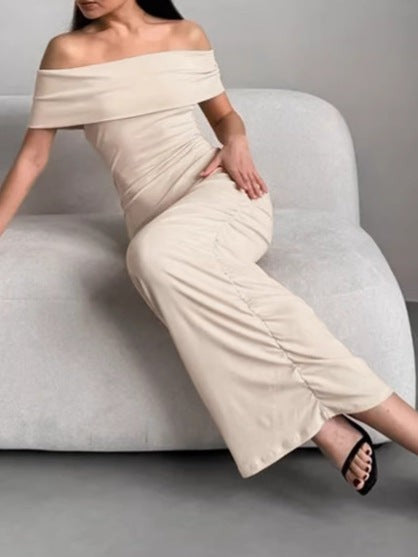 Eloria Off-Shoulder Bodycon Dress - Khaki