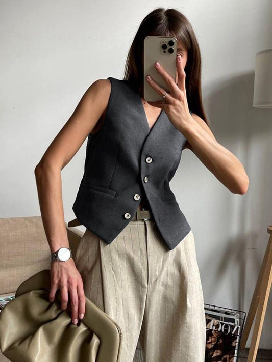 Estrella Tailored Corset Pants Set - Grey
