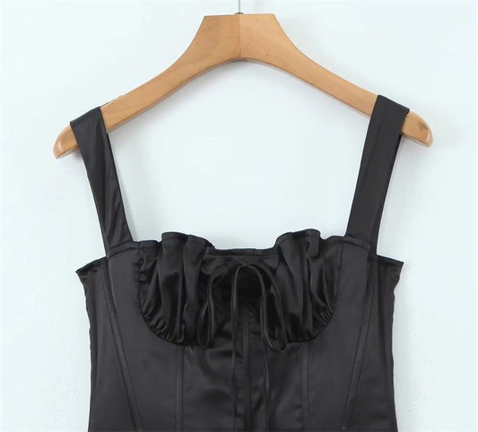 Midnight Bow Cinch Blouse
