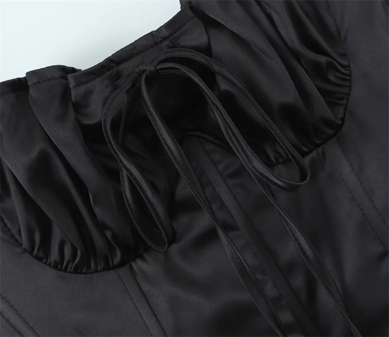 Midnight Bow Cinch Blouse
