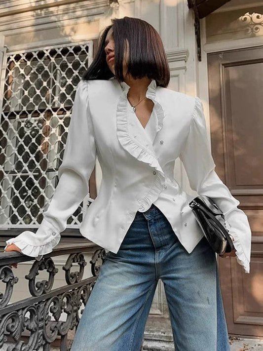 Ruffle-Sleeve Palace Blouse