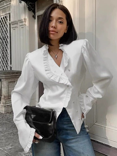 Ruffle-Sleeve Palace Blouse