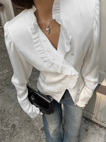 Ruffle-Sleeve Palace Blouse