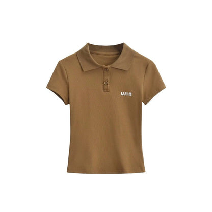 Vellaro Colorblock Polo Lounge Set - Brown