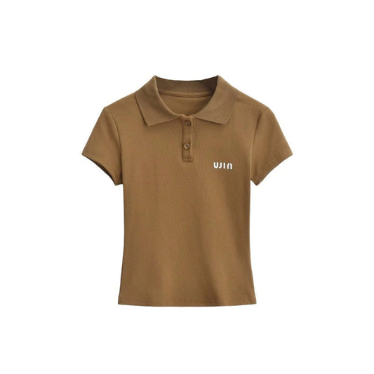 Vellaro Colorblock Polo Lounge Set - Brown