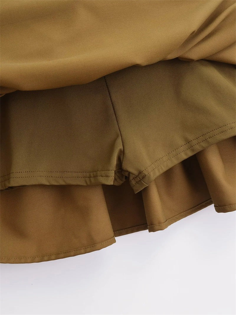 Vellaro Colorblock Polo Lounge Set - Brown