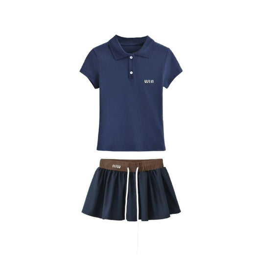 Vellaro Colorblock Polo Lounge Set - Navy