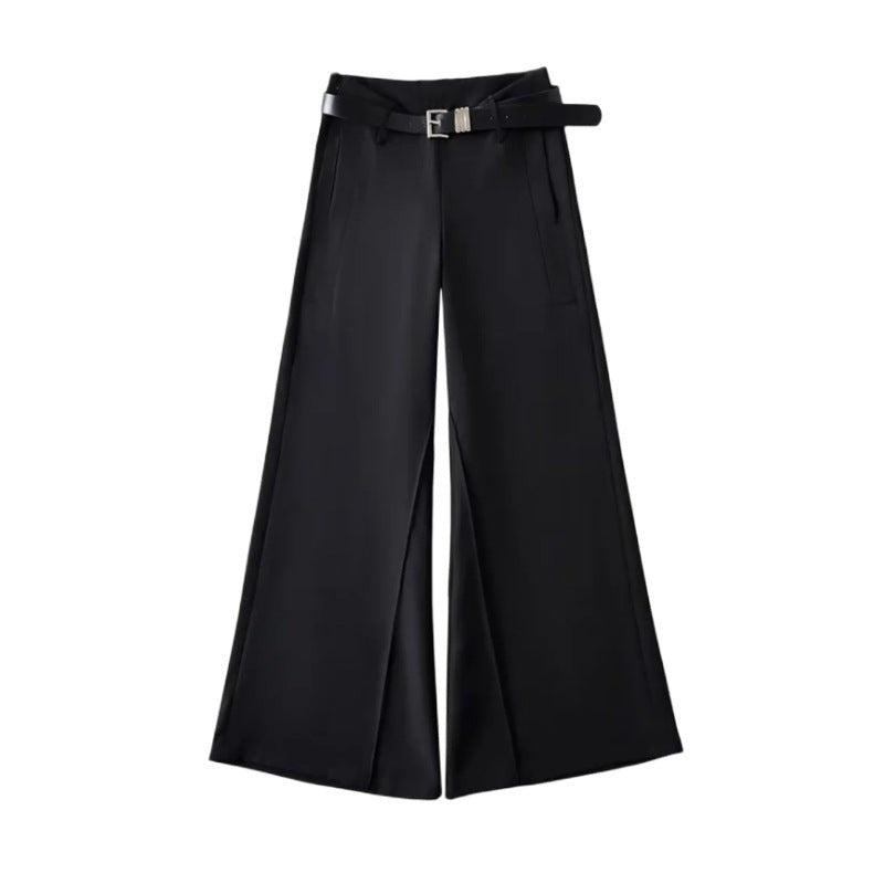 Veyra Low-Waist Asymmetric Trousers - Black