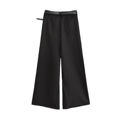 Veyra Low-Waist Asymmetric Trousers - Black