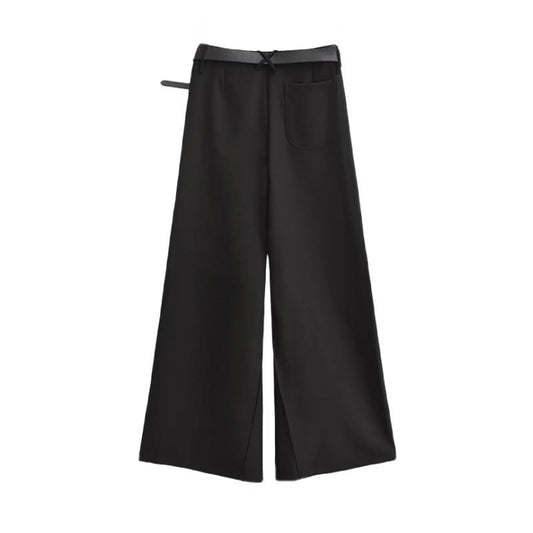 Veyra Low-Waist Asymmetric Trousers - Black