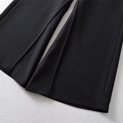 Veyra Low-Waist Asymmetric Trousers - Black